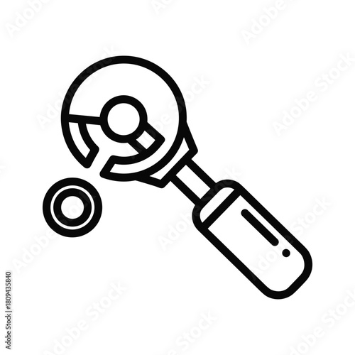 Illustration of a pipe wrench tool with a bolt, isolated on for industrial use