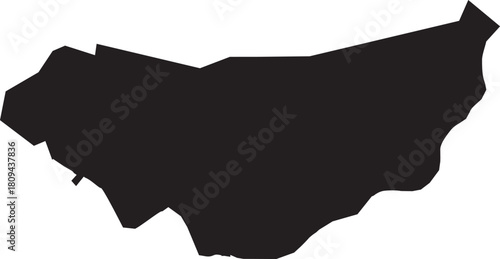 Vector Map of Monaco Ville Region of Monaco Silhouette Isolated