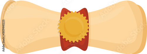 Flat Vector Graduation Icon Set Featuring Diplomas, Certificates, Scrolls, and Mortarboard Caps with Red Ribbons and Gold Seals