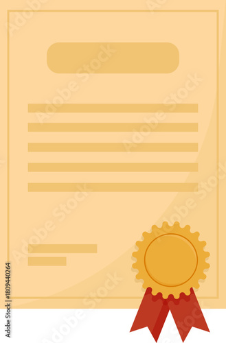 Flat Vector Graduation Icon Set Featuring Diplomas, Certificates, Scrolls, and Mortarboard Caps with Red Ribbons and Gold Seals