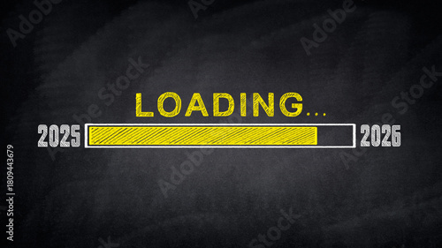 Handwriting 2026 on blackboard, countdown to 2026