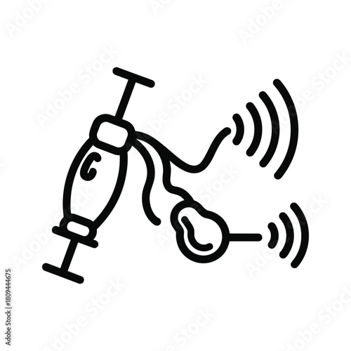 Hearing aid implant icon isolated on cochlear implant for deaf people hearing solution