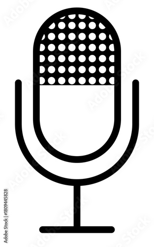 microphone icon on metal internet button