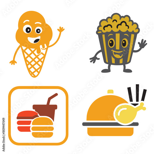 Delicious Fast Food Meal Icons Collection