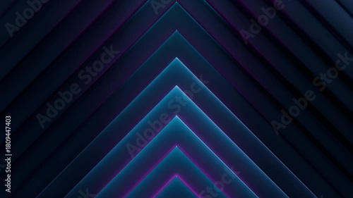 abstract futuristic background animation of dark 3d rectangles wave motion with glowing blue lights, 4k seamless corporate background loop