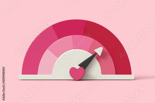 Colorful scale showcasing shades of pink with a heart indicator