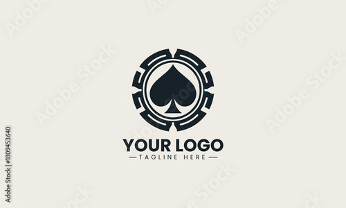 Spade Pokerchip black vector logo