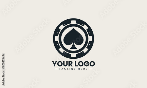Spade Pokerchip black vector logo