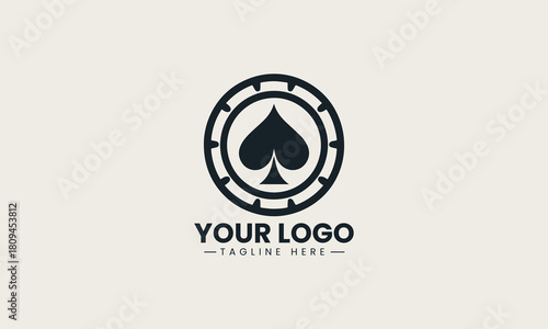 Spade Pokerchip black vector logo