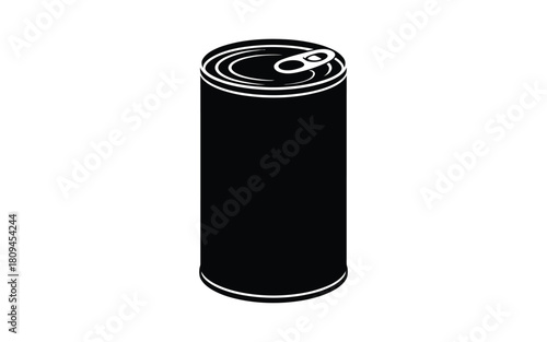 Black aluminum soda can with pull tab