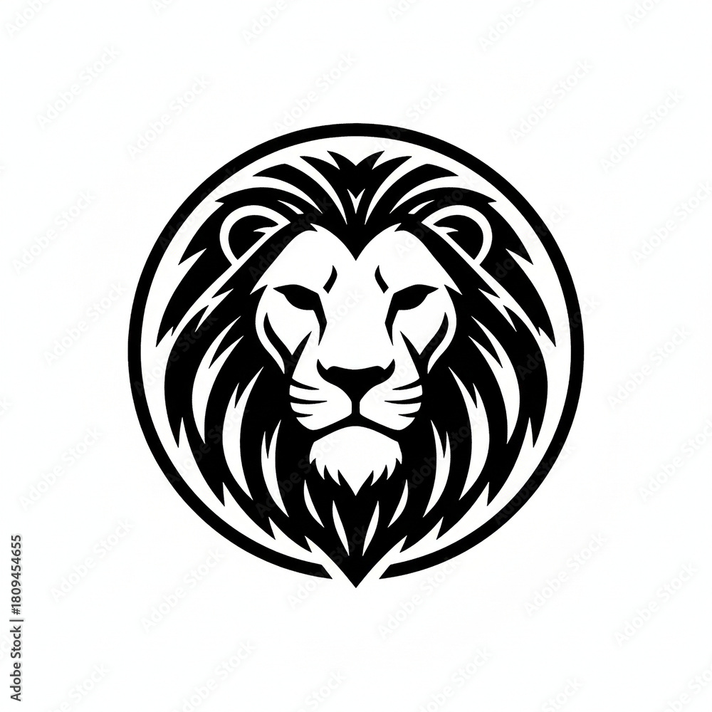 Obraz premium African lion silhouette lion head image