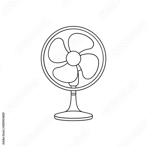 Simple line drawing of a desk fan