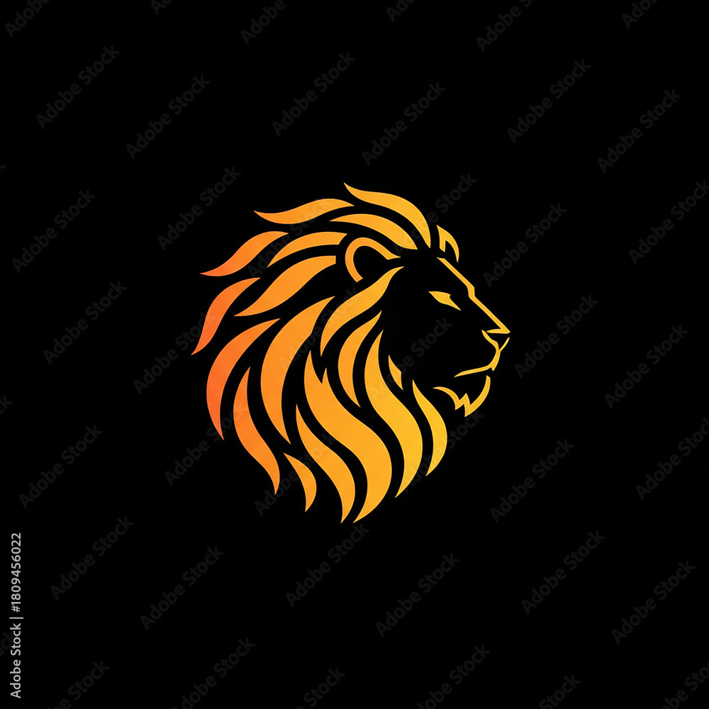 Fototapeta premium African premium lion silhouette head