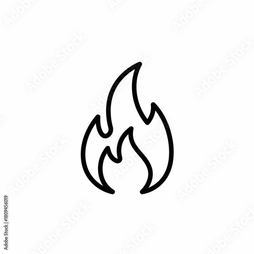 Outline illustration of a flame, a symbol of passion, energy, and transformation, with a clean and minimalist design