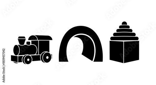 Children's Play Objects Silhouettes