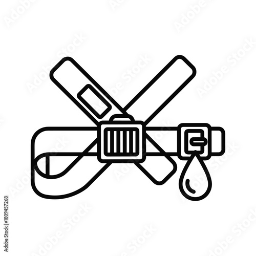 Line drawing of a ventilator machine isolated on, a device used for breathing support