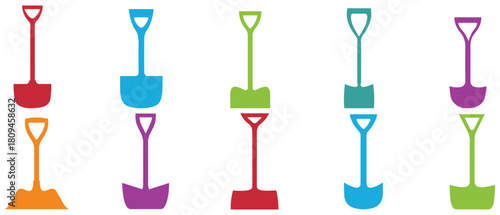 Shovel handel icon. Illustration vector color design.