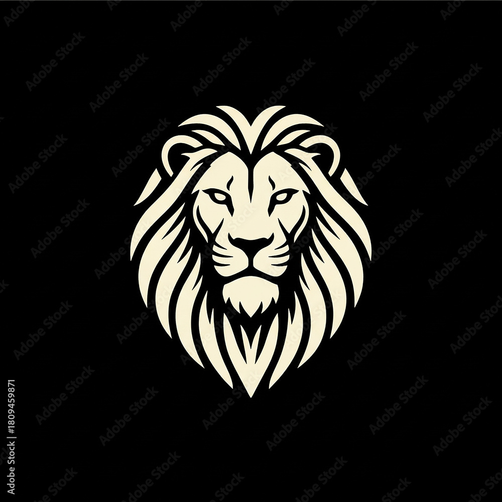 Fototapeta premium African premium lion silhouette head