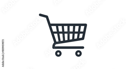 Shopping cart icon, a symbol for online shopping and e-commerce.