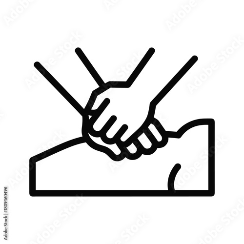 Bronchoscope line icon isolated on medical instrument for visualizing the airways