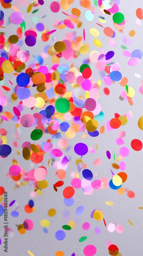 Fototapeta premium floating different color confetti on light background