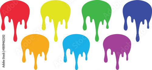 Drips of paint. liquid splashes icons set. Jell splashes.