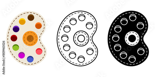 Minimal flat vector illustration featuring a paint