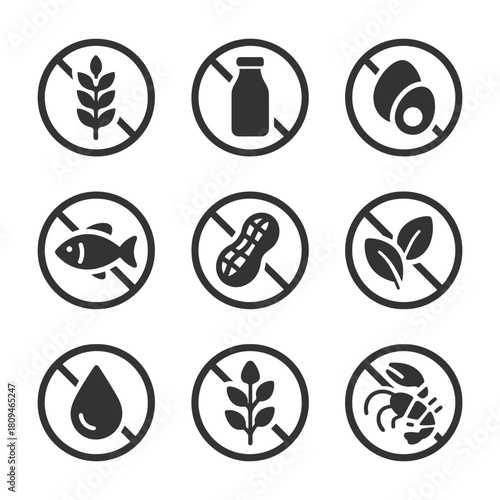Allergy icons: wheat, dairy, egg, fish, peanut, soy, tree nuts, shellfish.