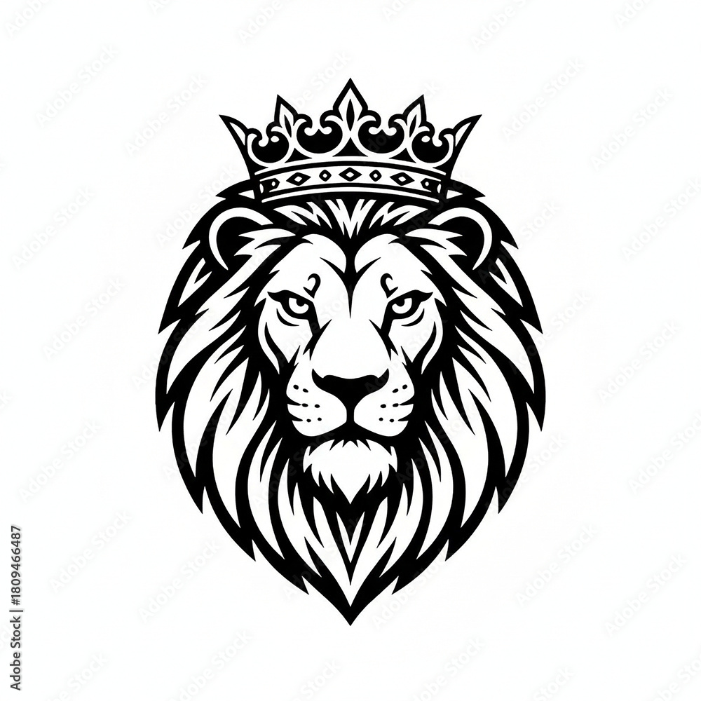 Obraz premium African premium lion silhouette head