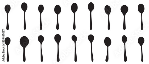 Spoon black icon cook vector design.