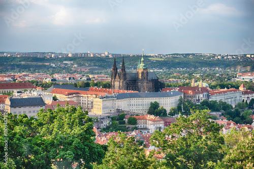 Prague Castle dominating the cityscape, Czech Republic