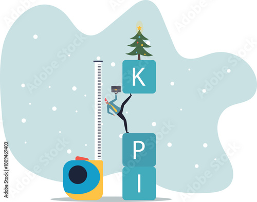 KPI, key performance indicator measurement to evaluate success or meet target, metric or data to review and improve business.about a man and his life.