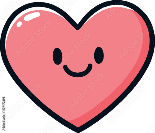 笑顔のハートマークのイラスト