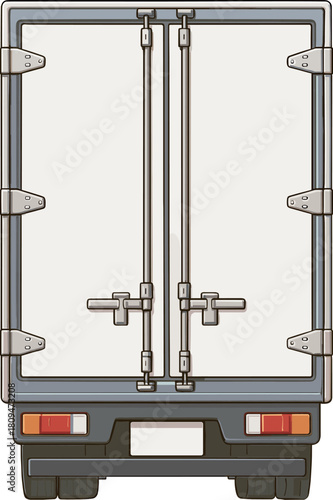 トラックの荷台の扉のイラスト