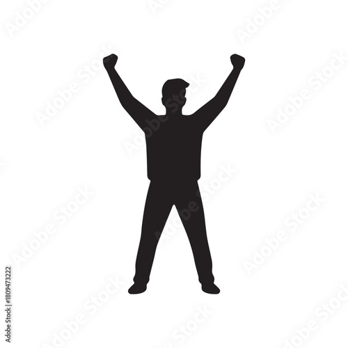 Leader man win black icon vector illustration design.