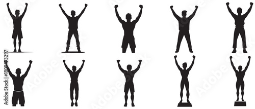 Leader man win black icon vector illustration design.