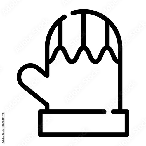 mitten line icon