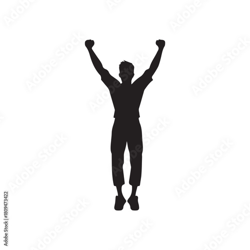 Leader man win black icon vector illustration design.