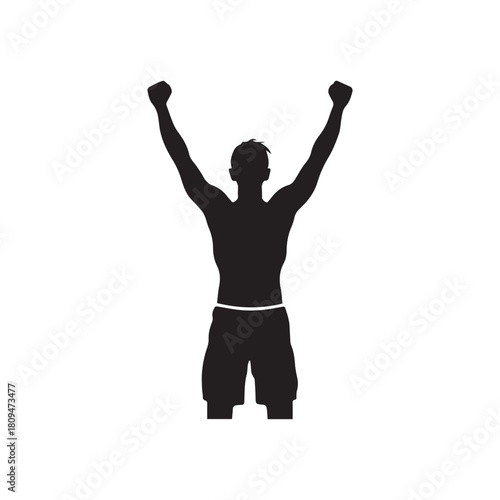 Leader man win black icon vector illustration design.