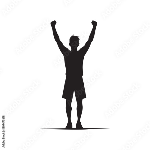 Leader man win black icon vector illustration design.