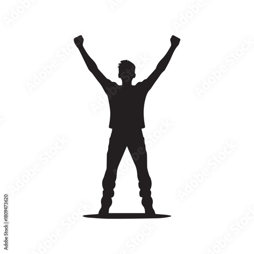 Leader man win black icon vector illustration design.