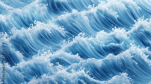 Title: Mesmerizing Japanese Wave Patterns in Artistic Display
