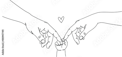 Minimalist Family Baby Hands Illustration