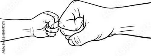 Minimalist Dad Kid Fist Bump