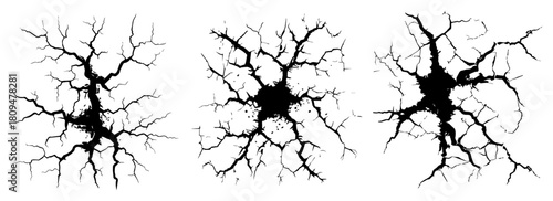 Set of Detailed Vector Ground Cracks and Wall Fissures for Disaster and Damage Effects