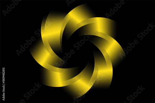Yellow metal circle frames 3d vector realistic illustration. First, second and third place medals or buttons isolated on black background. Certified. Quality blank, modern