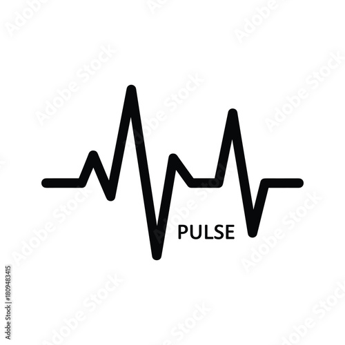 Heart pulse line icon isolated on, representing heartbeat and medical monitoring