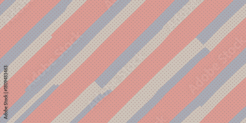 A diagonal pattern of pink, gray, and beige stripes with a subtle dot texture across the entire surface