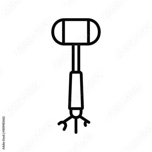 Bacteriophage icon isolated on simple line drawing of a virus that infects bacteria