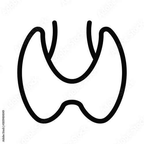 Illustration of a thyroid gland isolated on, showcasing the endocrine glands structure